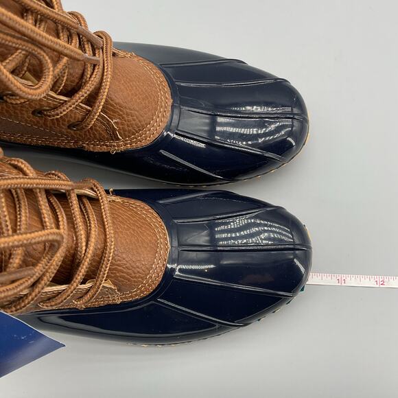 NEW JBU Women’s Maplewood Waterproof Lace Up Rain Boots Navy/Tan Size 7M - Picture 8 of 11